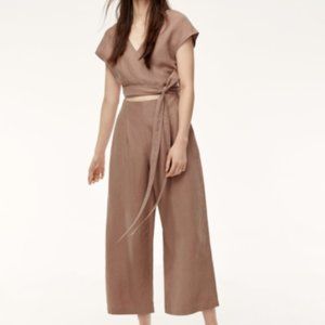 Wilfred Brax Linen Jumpsuit Nutmeg Brown Sz 8 - Only One Online